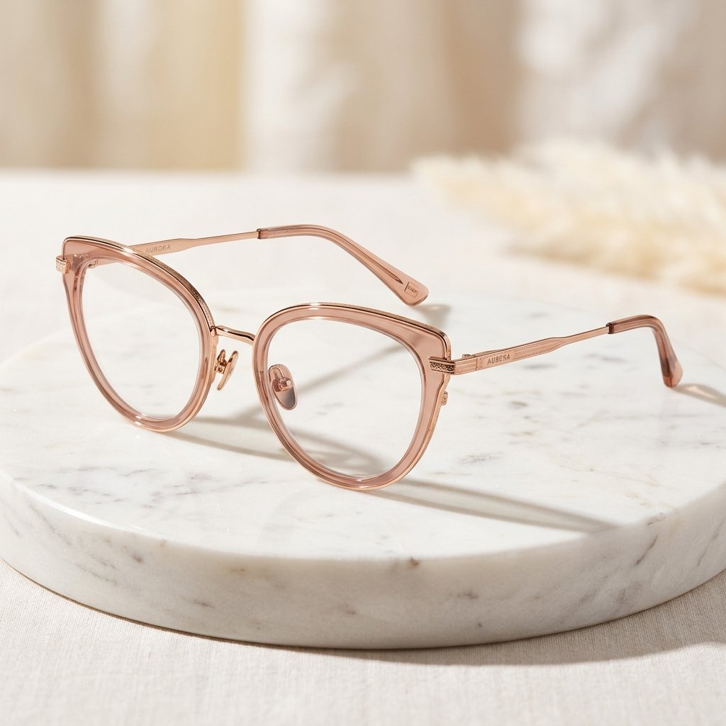 SWISSBRAND Aurora Women's Rose Gold Cat-Eye Frame